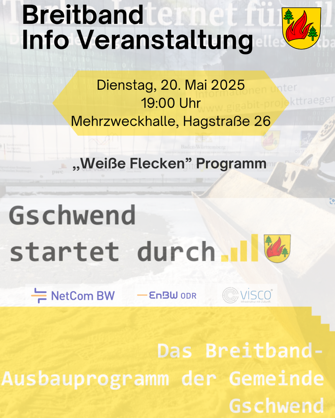 Glasfaserausbau in Gschwend: Einladung zur Informationsveranstaltung am Dienstag, den 20.05.2025